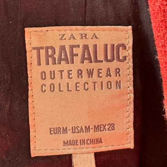 Zara Mid Length Burnt Orange Pea Coat. Size M - Picture 3 of 5